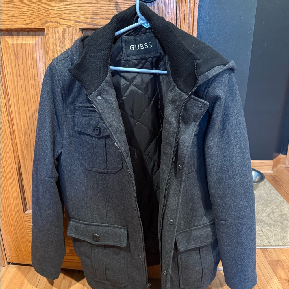 GUESS Men's Charcoal Field Jacket
